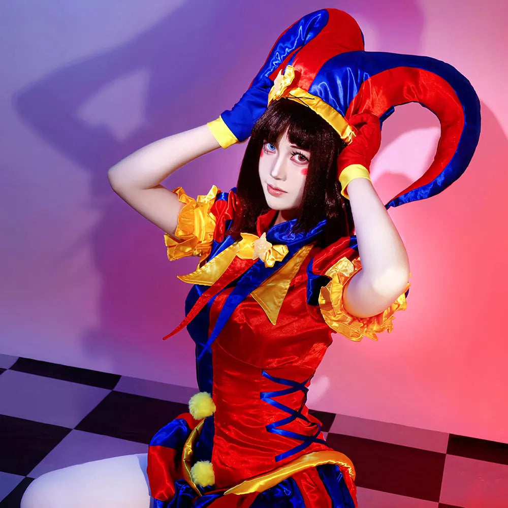 Costume de Cosplay Pomni - The Amazing Digital Circus - Tenue Complète