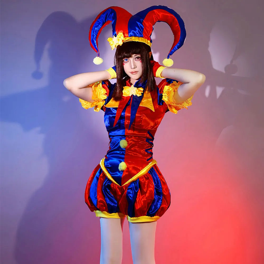 Costume de Cosplay Pomni - The Amazing Digital Circus - Tenue Complète